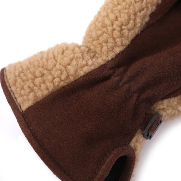 ⚡Women's Camel Genuine Suede Outdoor Mitt Thermal Lined Finger Liners Mitten - Picture 7 of 7